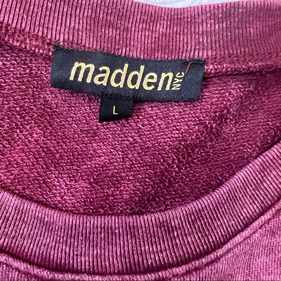 Madden NYC Stone Wash Lace Up Sweater size L - Picture 3 of 9